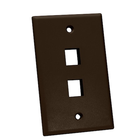 Quest Technology International Keystone Wall Plate, Single-Gang - 2 Port, Brown NFP-1023